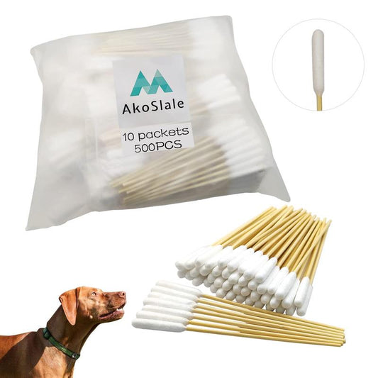 500 Count Dog Q Tips – 6-Inch Cotton Swabs for Dog Ear Cleaning, Wound Care & Pet Grooming Large Cotton Dog Ear Extra Large Natural Dog Large Wooden